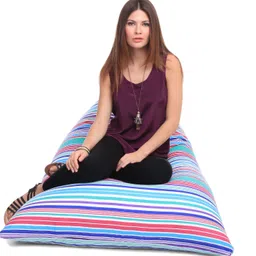 style homez XXL Pyramid Cotton Canvas Stripes Printed Lounger Bean Bag With Bean Filling-picture-11