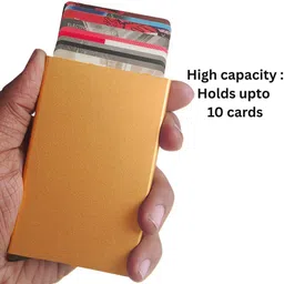 bracevor Men & Women Formal Gold Aluminium RFID Card Holder image 2