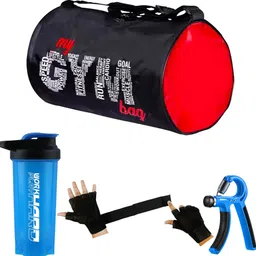 20 L Gym Duffel Bag - My gym bag duffel bag hand gripper hand 2 in 1 gloves new combo Gym Duffel Bag - Blue-image-63