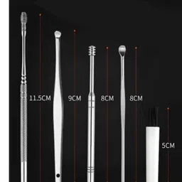 humanix 6 Pcs Professional Earwax Remover Kit Includes - Cleaning Brush & Storage Box image 2