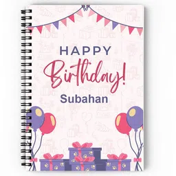 giftuation Subahan Happy Birthday Notebook / Gift for Birthday A5 Diary Unruled 140 Pages image 1