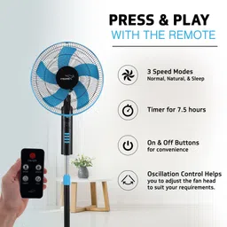 v-guard Esfera Remote 5 Blade 400 5 Blade Pedestal Fan image 4