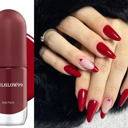 gulglow99 Glossy Finish Nail Polish, Long Lasting DARK RED-picture-23