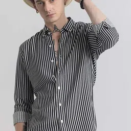 Men Slim Fit Checkered Mandarin Collar Casual Shirt-image-11