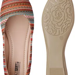 tryfeet Traditional festive fabric weave flat bellies Jutis For Women image 3