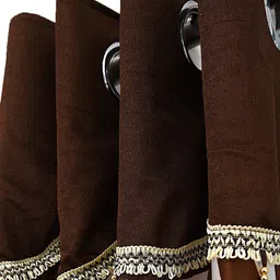 Cortina Brown & White Set of 2 Geometric Window Curtain image 3