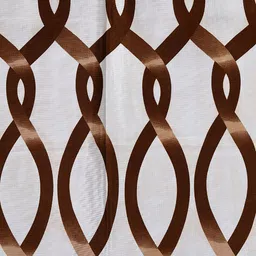 Cortina Brown & White Set of 2 Geometric Window Curtain image 5