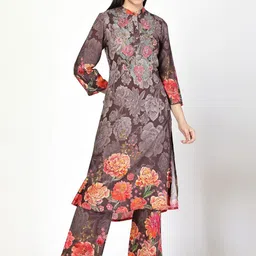COSMIC TRIO Women Floral Printed Regular Kurta with Pyjamas-picture-25