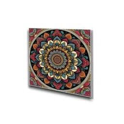 nestroots Floral Circle Canvas Set of 4 Printed Wall Painting White Frame image 4