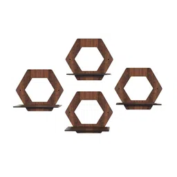 RANDOM Set Of 4 Brown Decorative Wall Hanging Laminated Planters image 2