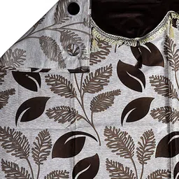 Cortina Brown Set of 2 Floral Polyester Window Curtain image 3