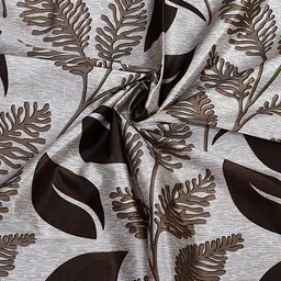 Cortina Brown Set of 2 Floral Polyester Window Curtain image 4