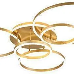 blissbells 5 Light Golden Body Modern LED Ring Chandelier for Dining Living Room Lamp Ceiling Light Ceiling Lamp image 2