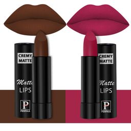 PERPAA Set of 2 Creamy Matte Bullet Lipstick 3.5g Each - Cocoa Brown 67 & Ruby Magenta 84-picture-32