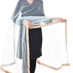 youthquake Net Embellished Blue Women Dupatta image 1