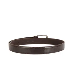 ZEVORA Men Brown Croc Textured Belt image 5