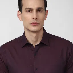 Van Heusen Men Brown Short Sleeves Spread Collar Formal Shirt image 3