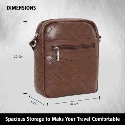 nautica accessories Nautica Brown Textured Pu Sling Bag image 4