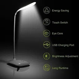 gracy LED Touch Desk Lamp Children, Student Eye Protection Study Dimmer USB Charging Table Lamp image 3
