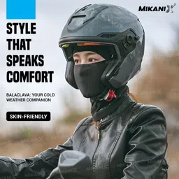 mikanix Black Bike Face Mask for Men & Women image 3