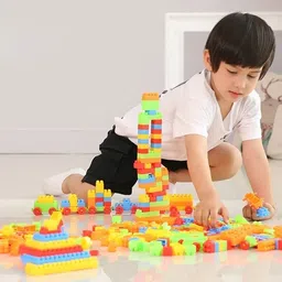arizon Colour Building Bricks and Blocks for Kids in a Cute Bag - Set of 100 pcs-picture-29