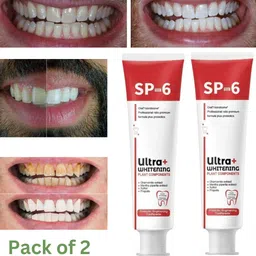 siydha Sp_6 Toothpaste Natural & Effective Teeth Whitening Solution 60gram (30gm X 2) Teeth Whitening Kit image 1