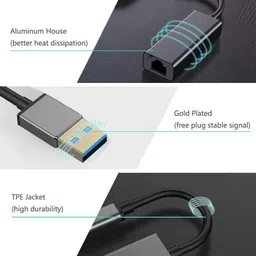 OG X NEXSA USB 3.0 to Ethernet Adapter 1 GBit/s RJ45 LAN USB-A Network Connector Lan Adapter image 4