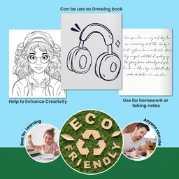 shopndia Plain Eco Friendly Reusable Notebook A4 Notebook Ruled 12 Pages image 4