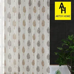 banavy 154 cm (5 ft) Tissue, Net Semi Transparent Window Curtain Single Curtain-picture-10