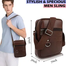 high fusion Brown Men & Women Sling Bag men sling bag-Extra shade image 5