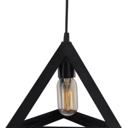 homesake Edison Filament Hanging Triangle 6", E27 Holder, Decorative, Black, URBAN Retro, nordic style, LED/filament bulb Pendant Lamp Ceiling Lamp image 3