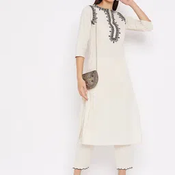 royal export Women Cotton Blend Kurta Pant Set-picture-22