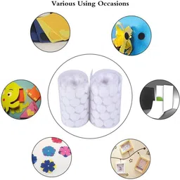 royalkart White Round Self Adhesive Dots Coin Straps Self Adhestive Hook and Loop Strips with Waterproof Sticky Glue Fastener 100 set, 18 mm (3/4 inch) Stick-on Velcro image 5