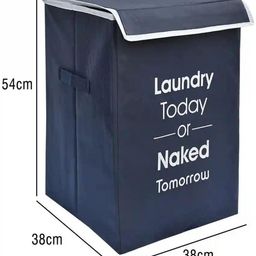 wens Foldable Assorted Design Laundry Basket with Lid image 2