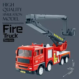 deoxy pack of 4 High Quality Inertial Model Rescue Car Toy Fire Truck Simulation image 4