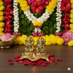 laxmiganesha Antique Finish Brass Lakshmi Ganesha Murti,Religious Showpiece Figurine Decorative Showpiece - 8 cm-picture-45