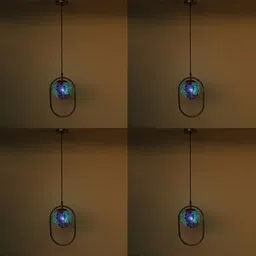 somil Glass Pendant Hanging Ceiling Lamp With Stylish Metal Oval Fitting -A18 Pendant Lamp Ceiling Lamp image 1