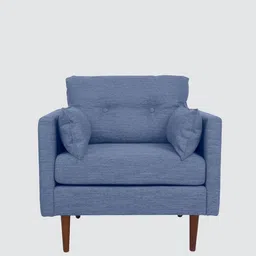 timberly Ariahana Fabric Arm Chair in Blue Colour image 3
