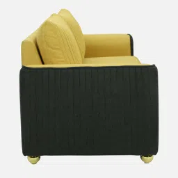 casacraft from pepperfry Elysia Fabric 3 Seater Sofa In Camel Yellow And Charcoal Grey Colour image 5