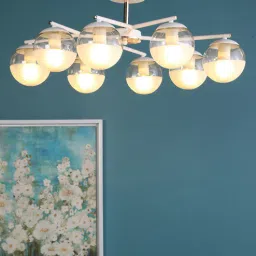 Blaise White Glass Globe Chandelier by Stello-image-3