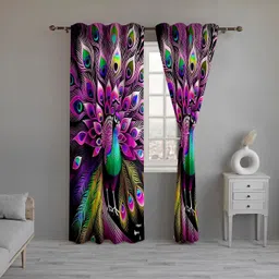 rootscurtains 152.4 cm (5 ft) Window Polycotton Room Darkening Curtain Single Curtain image 2