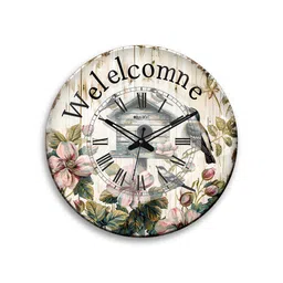 olive tree Well Come 12 Inches Classic Wooden Clock image 2