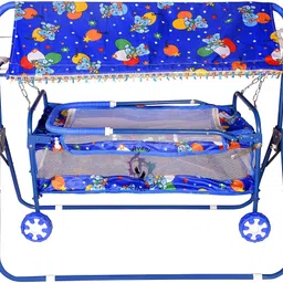 avani metrobuzz Baby Blue Bassinet, Cradle and stroller with mosquito Net Blue Bassinet image 2