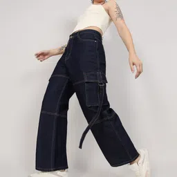 campus sutra Women Regular Mid Rise Blue Jeans image 5