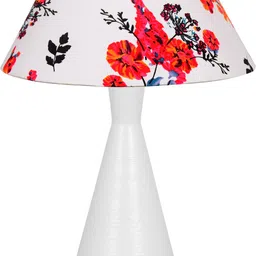 glowhere Black Metal Table Lamp, Marigold Cone Shade for Bedroom & Living Room Table Lamp image 2