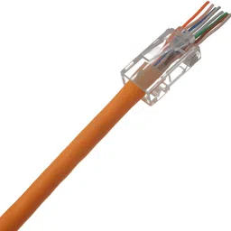 EXPERTRONICS RJ45 Cat6 Pass Through Connector RJ45 Ends Cat6 8P8C - 100 Pcs Pack Network Interface Card image 2