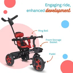 maaluv Tricycle Dual Storage Basket Bottle With Parental Handle Safety Guardrail Comfort Seat_Model ML 302_for Kids|Boys|Girls Age 2-5 Years Tricycle-picture-33