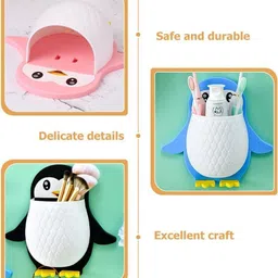 webdealz Plastic Penguin Design Wall Mounted Storage Organizer for Bathroom/Kitchen Etc x3.46 Storage Basket image 5