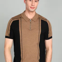 ted baker Men Colorblock Polo Neck Wool Blend Multicolor T-Shirt-picture-12