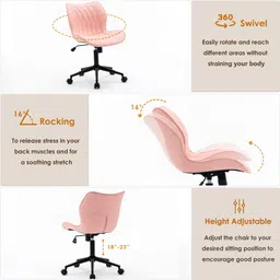 fd furnituredeal 3 Year Warranty Armless Desk Chair Comfy Office Chair with Wheels Leatherette Office Executive Chair image 5